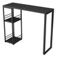 Industrial Black Iron Bar Dining Table Stone Top Rectangle Indoor Bistro Table with Shelf Clearhalo 'Bar Furniture' 'Bar Tables' 'bar_tables' 'furn' 'furn_bar_tables' 'Furniture' 'furniture_bar_tables' 'Kitchen & Dining Furniture' 1200x1200_9d4ae2ba-6dd4-4d02-9e8c-bbb0858467ba