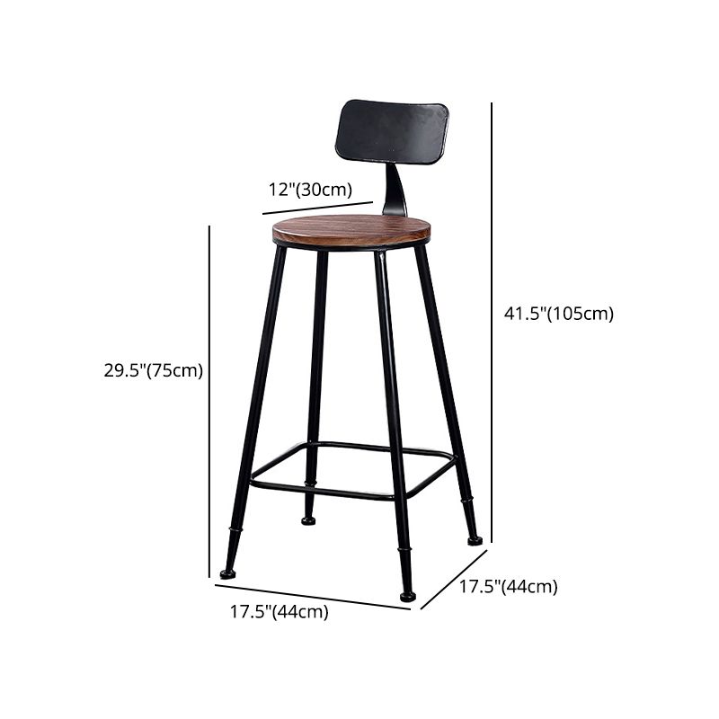 29.53" Industrial Bar and Counter Stool Low Back Stool with 4 Legs Clearhalo 'Bar Furniture' 'Bar Stools' 'bar_stools' 'furn' 'furn_bar_stools' 'Furniture' 'furniture_bar_stools' 'Kitchen & Dining Furniture' 1200x1200_9d4b15c5-7415-4f49-8701-04ea48135f3e