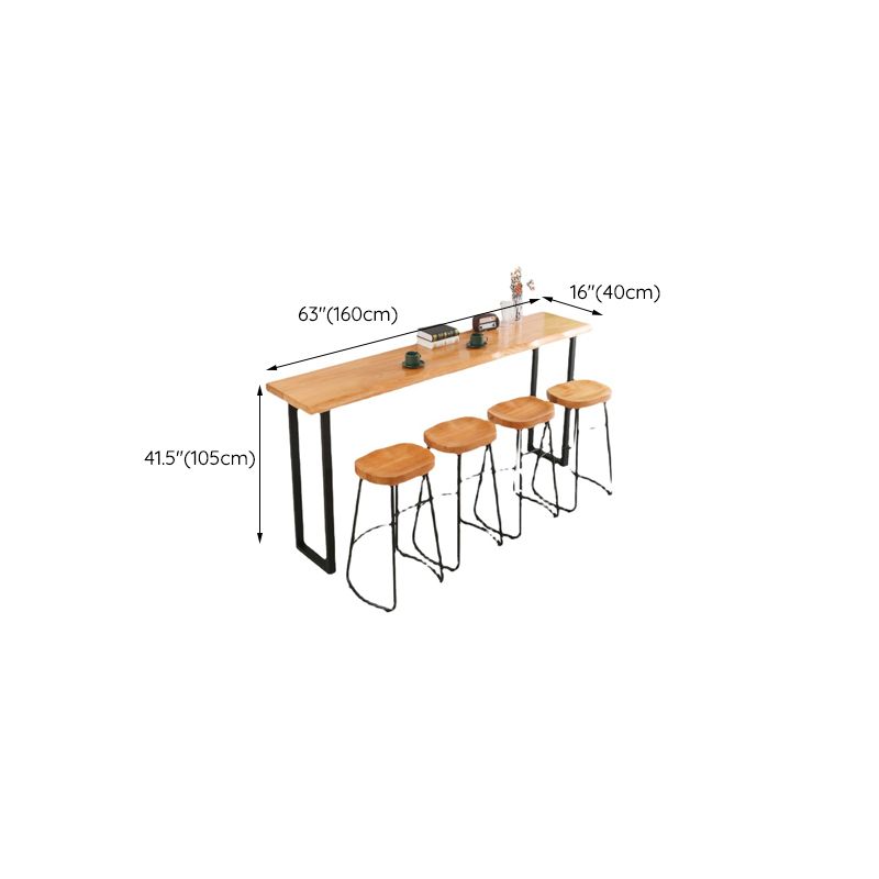 Rechthoekige massief houten bartafel Sledebasis Eettafel voor keukenwoonkamer