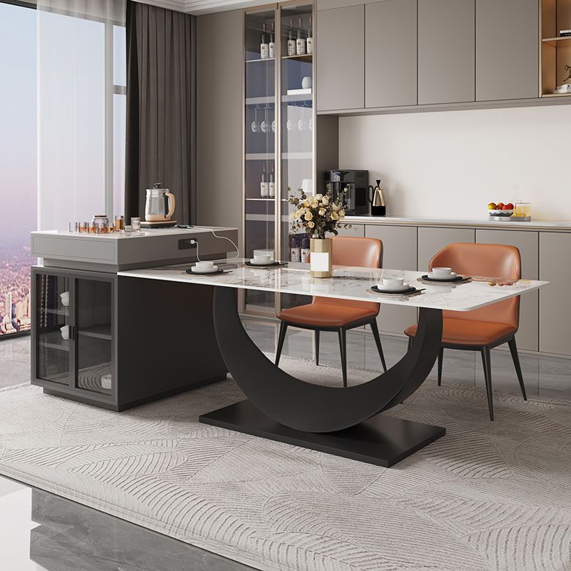 Rectangle Dining Room Table Contemporary Dinner Room Kitchen Table Clearhalo 'Dining Tables & Seating' 'Dining Tables' 'dining_table' 'furn' 'furn_dining_table' 'Furniture' 'Kitchen & Dining Furniture' 1200x1200_9d4c4569-fef5-4bcc-8740-0934c9c7ec65