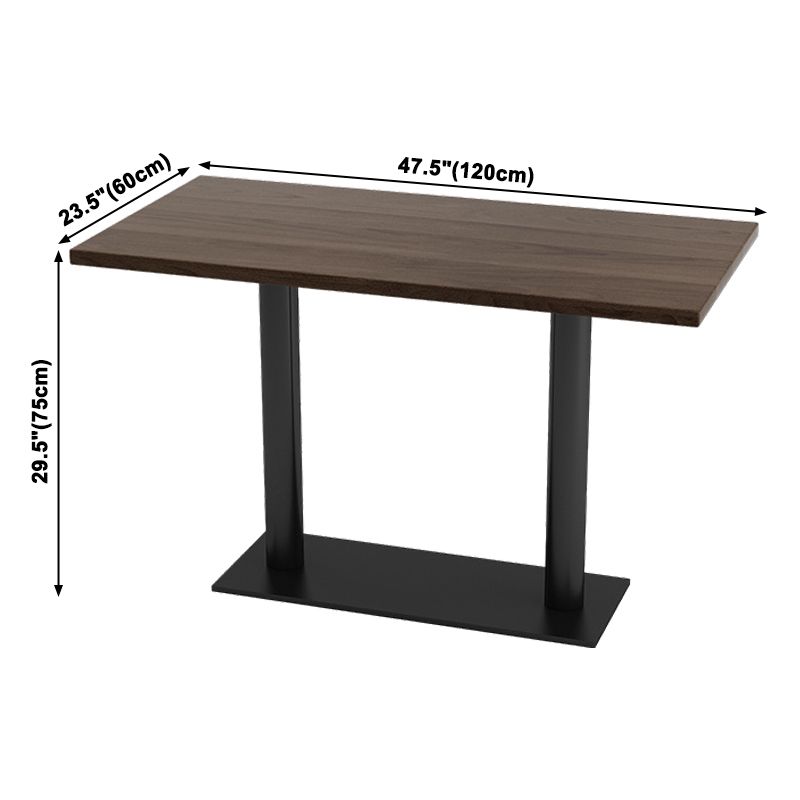 Industrial Dining Room Table Solid Wood Table with Black Base for Home Kitchen Dinner Clearhalo ' dining_table' 'Dining Tables & Seating' 'Dining Tables' 'furn' 'furn_dining_table' 'Furniture' 'furniture_dining_table' 'Kitchen & Dining Furniture' 'kitchen&dining_furn' 'kitchen' 'kitchen_dining_table' 1200x1200_9d4c7684-69d8-4eb9-b333-467e2011eeeb