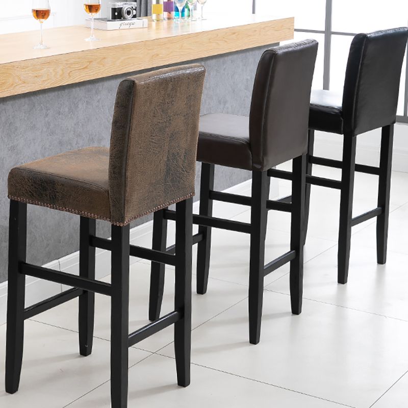 Contemporary Leather Solid Wood Barstool Bristol Bar Stool with Low Back Clearhalo 'Bar Furniture' 'Bar Stools' 'bar_stools' 'furn' 'furn_bar_stools' 'furniture_bar_stools' 'Kitchen & Dining Furniture' 'kitchen&dining_furn' 'kitchen' 'kitchen_furn' Furniture' 1200x1200_9d4cabf7-5b9e-4f3c-8c30-33dac9633021