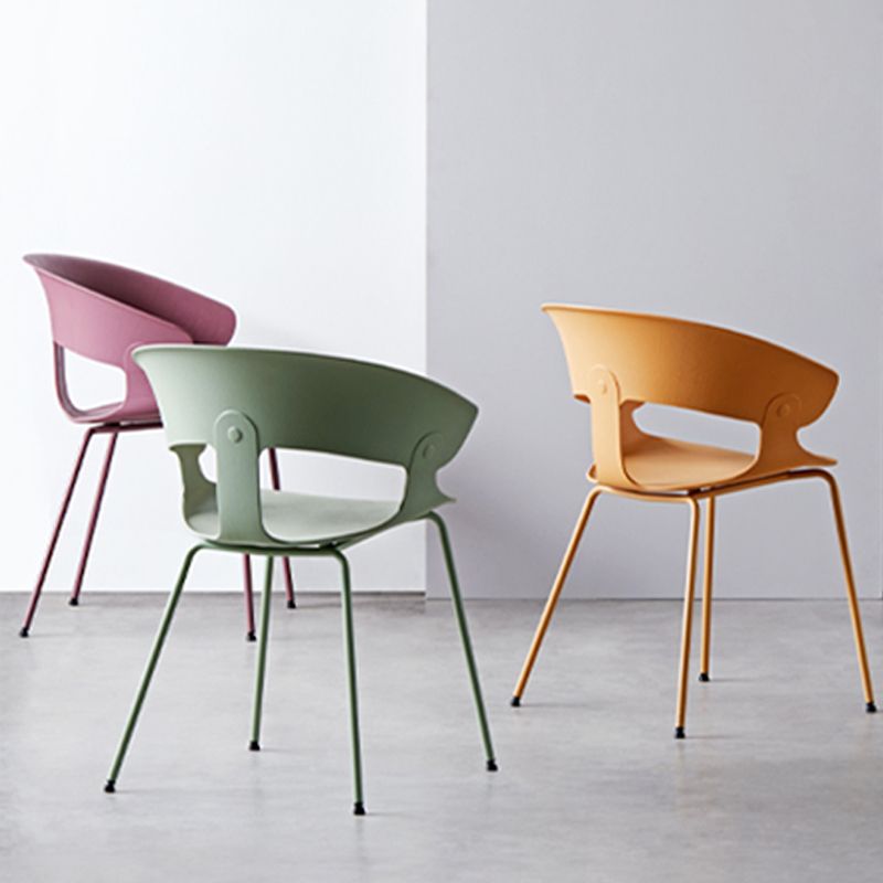 Modern Open Back Side Chair Plastic Indoor Arm Chair for Dining Room