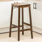 Contemporary Wood Stool Backrest Backless Bamboo Counter Stool with 4 Legs