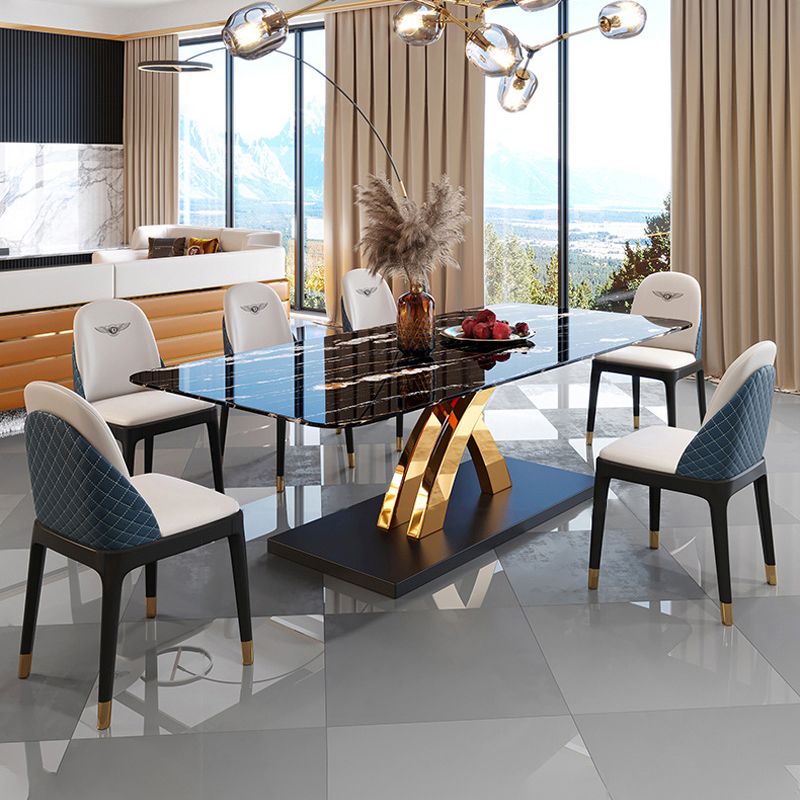 Traditional Luxury Dining Table Sintered Stone Table with Pedestal Base for Dining Room Clearhalo ' dining_table' 'Dining Tables & Seating' 'Dining Tables' 'furn' 'furn_dining_table' 'Furniture' 'furniture_dining_table' 'Kitchen & Dining Furniture' 'kitchen&dining_furn' 'kitchen' 'kitchen_dining_table' 1200x1200_9d50e1f0-cdfb-4af9-a92d-26985e71358e