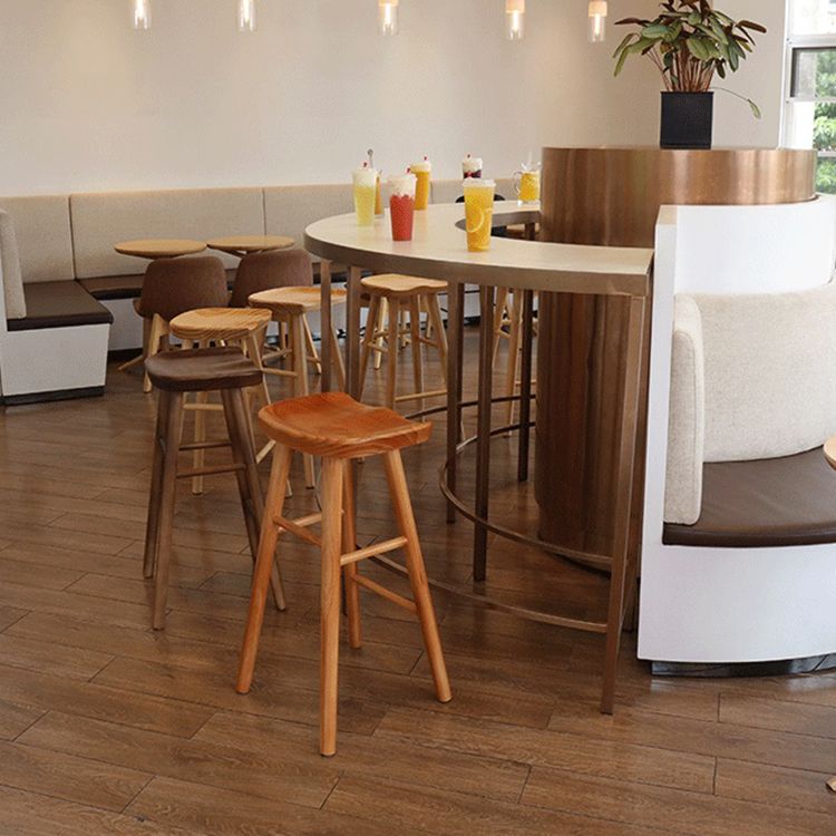 Living Room Modern Wood Barstool Wood 4 Legs Bar Stool with Pedal Clearhalo 'Bar Furniture' 'Bar Stools' 'bar_stools' 'furn' 'furn_bar_stools' 'Furniture' 'Kitchen & Dining Furniture' 1200x1200_9d55d513-5a73-4cf7-94bd-d0bd0ca441c6
