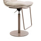 White Adjustable Height Bar Stools Industrial Faux Leather Stools