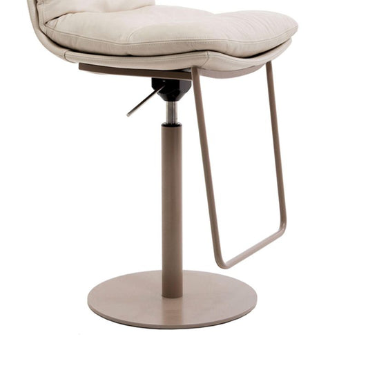 Tabourets de bar à hauteur réglable blancs tabourets en faux cuir industriel