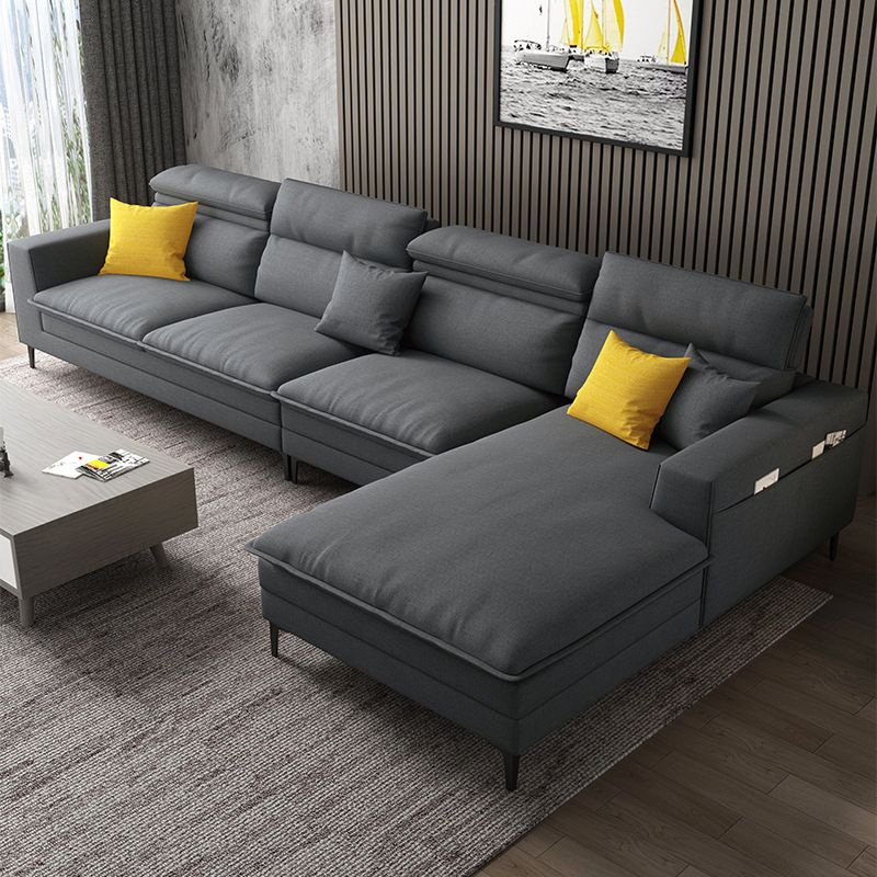 Linen Contemporary Cushions Sofa & Chaise Cushion Back Square Arm Sofa Clearhalo 'furn' 'furn_sectionals' 'Furniture' 'Living Room Furniture' 'Sectionals' 1200x1200_9d587548-fe0c-4e15-b635-ca84e0bb1539