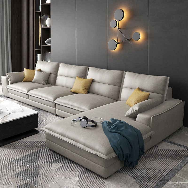 135.8" L √ó 70.9" W √ó 35.4" H Faux Leather sofa and Chaise High Back Square Arm Sectional Clearhalo 'furn' 'furn_sectionals' 'Furniture' 'furniture_sectionals' 'kitchen' 'kitchen_sectionals' 'Living Room Furniture' 'Sectionals' 1200x1200_9d5899af-2780-40bf-a5c4-f79a7e2c015c