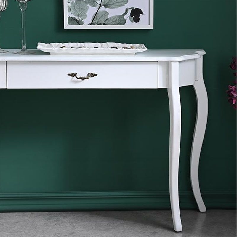 Victoriaanse witte houten console banktafel vrije vorm eindtafel voor hal