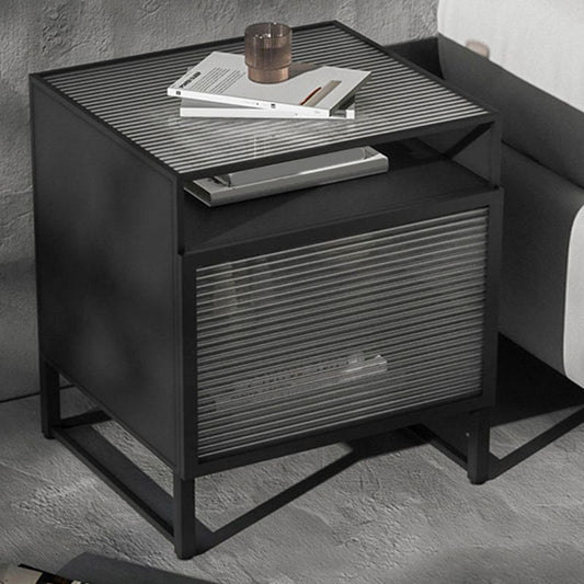 Gabinete de almacenamiento de mesa nocturna de vidrio moderno para dormitorio