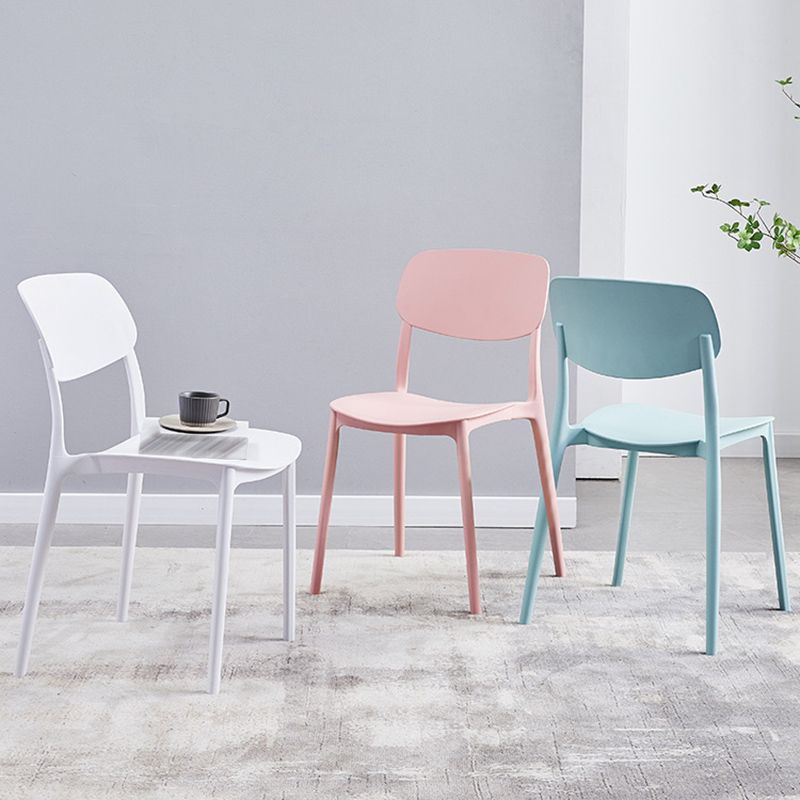 Stackable Plastic Dining Chairs Scandinavian Open Back Dining Side Chair