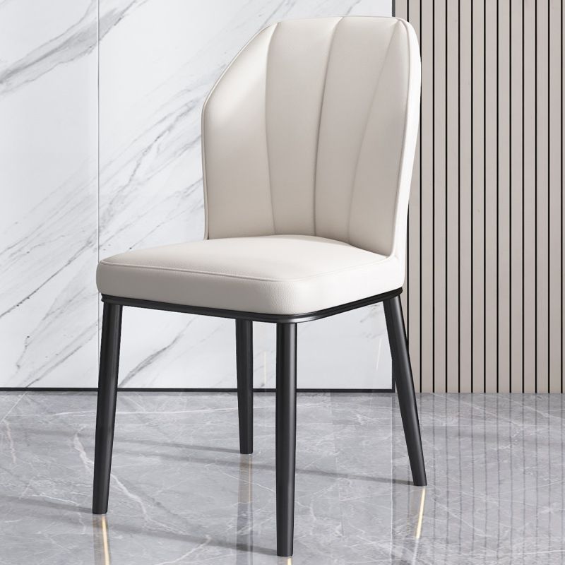 Dining Room Armless Dining Chairs Glam Style Leather Dining Side Chair Clearhalo 'Dining Chairs' 'Dining Tables & Seating' 'dining_chair' 'furn' 'furn_dining_chair' 'Furniture' 'furniture_dining_chair' 'Kitchen & Dining Furniture' 1200x1200_9d5ba339-fea7-447e-b4c7-5f526dee1847