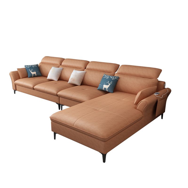 Modern Modular Sectional with Storage and USB for Four People Clearhalo 'furn' 'furn_sectionals' 'Furniture' 'furniture_sectionals' 'Living Room Furniture' 'Sectionals' 1200x1200_9d5c5107-2ec6-4ac1-bebc-7afaf6be8e9f