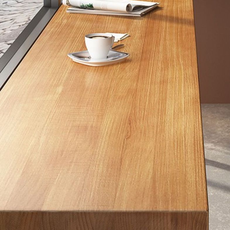 Brown Modern Style Bar Table Solid Wood Coffee Shop Bar Table with Metal Base Clearhalo 'Bar Furniture' 'Bar Tables' 'bar_tables' 'furn' 'furn_bar_tables' 'Furniture' 'furniture_bar_tables' 'Kitchen & Dining Furniture' 1200x1200_9d5cce09-bc0b-4a90-b7e6-56728b95c49c
