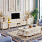 Traditionele TV-standaard Console Houten mediaconsole TV-standaard met 4 laden