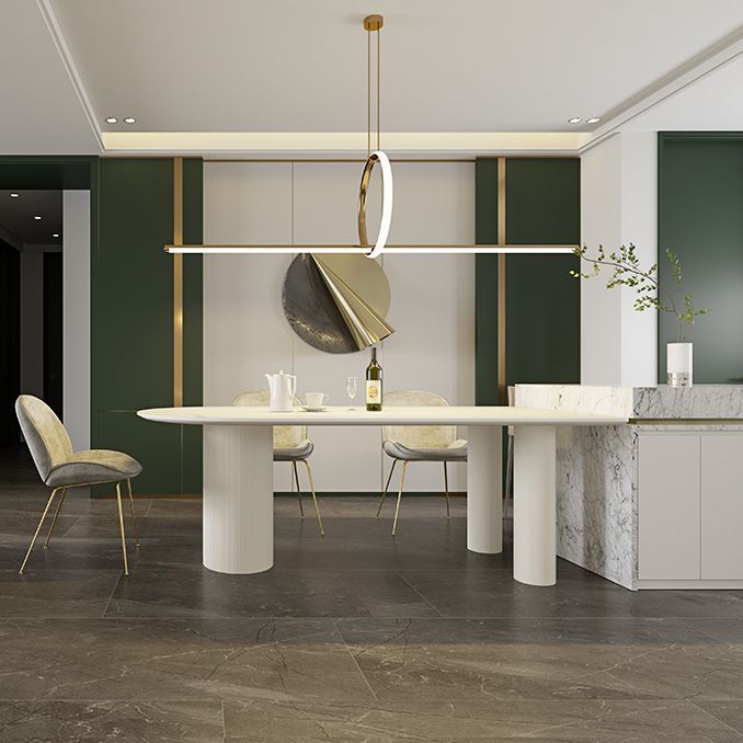 Top in pietra sinterizzato Free Free Table per il ristorante Tavolo da pranzo moderno con 3 gambe