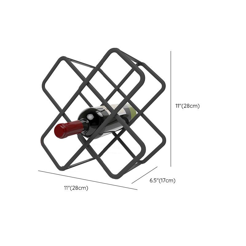 Modern Simple Tabletop Wine Rack Metal Black Wine Bottle Rack voor keuken
