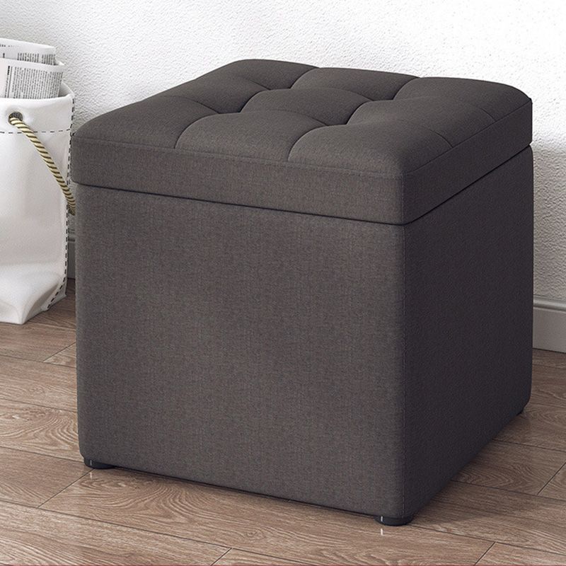 Tufted Pouf Solid Color Fabric Square Scratch Resistant Pouf Ottoman with Storage Clearhalo 'furn' 'furn_ottomans_poufs' 'Furniture' 'Living Room Furniture' 'Ottomans & Poufs' 'ottomans_poufs' 1200x1200_9d657a66-79a1-4d76-8ba7-ac804bf074dc