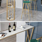 Stone Indoor Glam Bar Dining Table Gold Iron Double Pedestal Bistro Table with Shelve Clearhalo 'Bar Furniture' 'Bar Tables' 'bar_tables' 'furn' 'furn_bar_tables' 'Furniture' 'furniture_bar_tables' 'Kitchen & Dining Furniture' 'kitchen&dining_furn' 'kitchen' 1200x1200_9d657f83-49bb-4a9b-8393-81b1034c7359