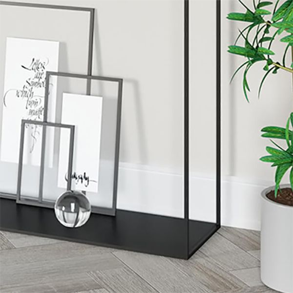 Modern Rectangular Console Table Metal Console Sofa Table in Black