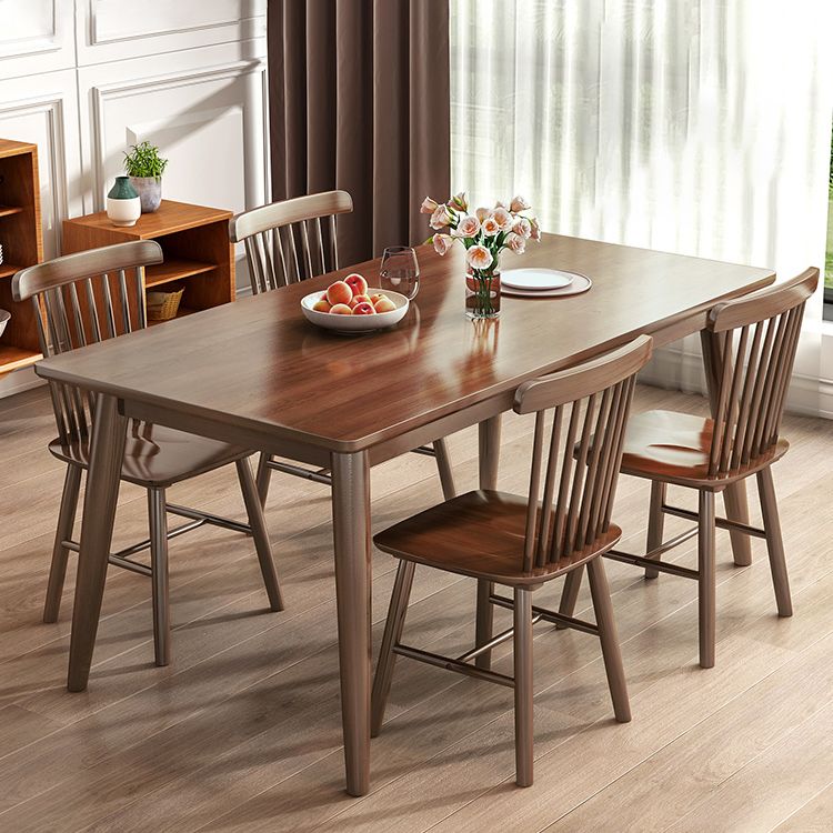 Minimalist Style Dining Table with Fixed Solid Wood Dining Table and Chairs for Home Use Clearhalo 'Dining Room Sets' 'Dining Tables & Seating' 'dining_room_set' 'furn' 'furn_dining_room_set' 'Furniture' 'furniture_dining_room_set' 'Kitchen & Dining Furniture' 'kitchen&dining_furn' 'kitchen' 1200x1200_9d66f630-cd2b-4ccd-81d8-fb3d69335272