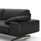 Leather Sofa in Black Stain Resistant Living Room Seating with Pillows