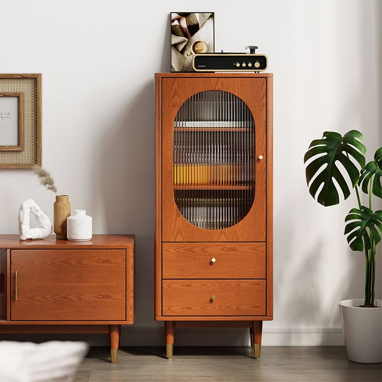 Modern Two Drawer Accent Cabinet Rectangular Wooden and Glass 1-Door Cabinet Clearhalo 'Cabinets & Chests' 'cabinets_chests' 'furn' 'furn_cabinets_chests' 'Furniture' 'Living Room Furniture' 1200x1200_9d67803a-1576-4e75-91bc-18997ae702ec