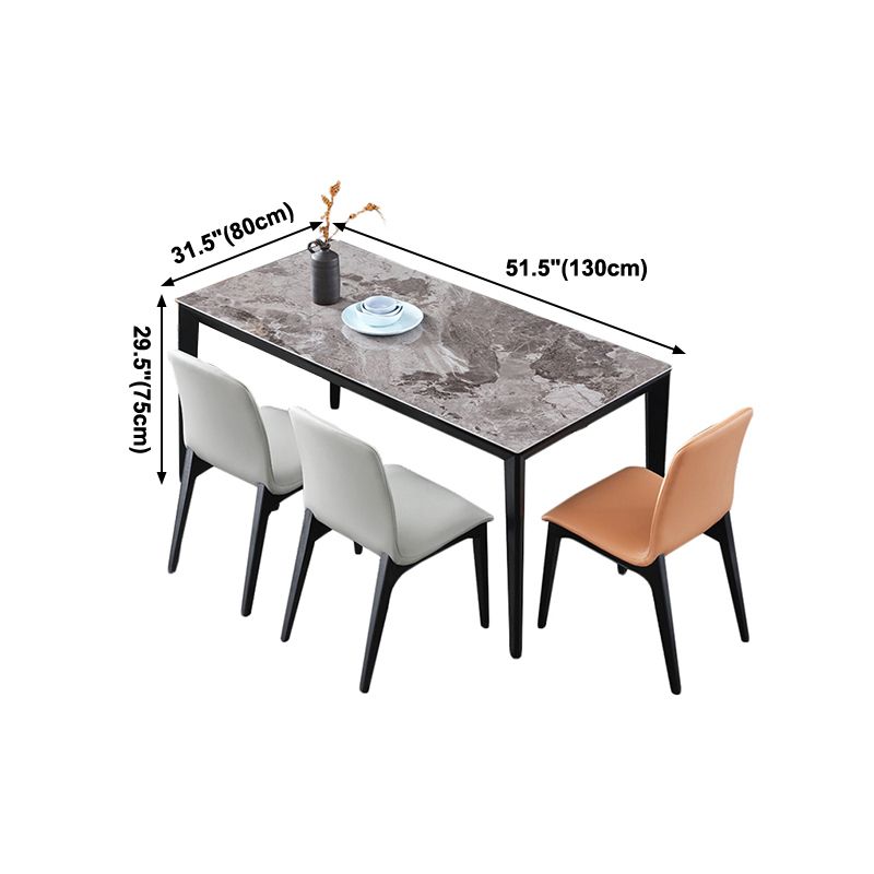 Sintered Stone Grey Tone Table Mid-Century 4 Legs Table for Dining Room Clearhalo ' dining_table' 'Dining Tables & Seating' 'Dining Tables' 'furn' 'furn_dining_table' 'Furniture' 'furniture_dining_table' 'Kitchen & Dining Furniture' 'kitchen&dining_furn' 'kitchen' 'kitchen_dining_table' 1200x1200_9d68005c-5478-4364-98a2-445b42c522a7