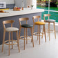 Modern Wood Barstool Fabric Cushion in Matte Finish for Indoor