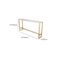 White Faux Marble Table Modern Style Bistro Table with Trestle Base