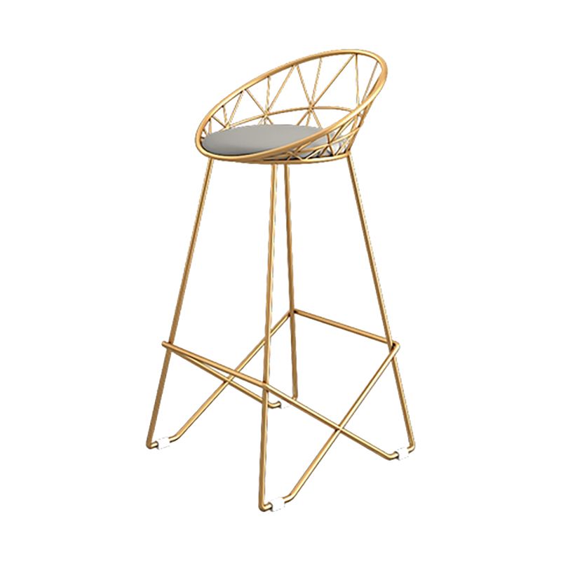 Nordic Backrest Armless Counter Stool Iron Cafe Bar Stool with Leather Cushion Clearhalo 'Bar Furniture' 'Bar Stools' 'bar_stools' 'furn' 'furn_bar_stools' 'Furniture' 'Kitchen & Dining Furniture' 1200x1200_9d6ac7ed-0f7d-4339-9610-b0cba14e5cdd