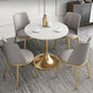 1/2/4/5 Pcs Metal Glam Dining Room Set with Round Table and Metal Base Dining Set Clearhalo 'Dining Room Sets' 'Dining Tables & Seating' 'dining_room_set' 'furn' 'furn_dining_room_set' 'Furniture' 'furniture_dining_room_set' 'Kitchen & Dining Furniture' 'kitchen&dining_furn' 'kitchen' 1200x1200_9d6cda24-5353-495d-850e-b60337eeb532