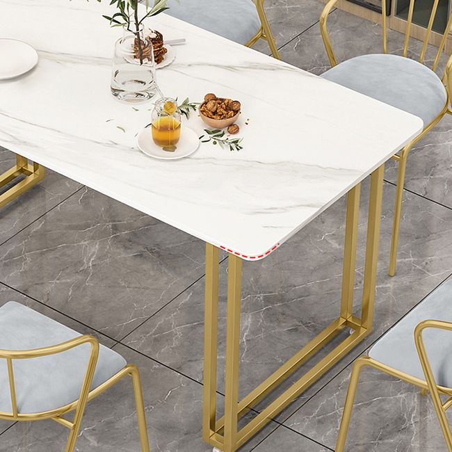 Traditional Luxury Dining Table Sintered Stone Table with Gold Frame Clearhalo ' dining_table' 'Dining Tables & Seating' 'Dining Tables' 'furn' 'furn_dining_table' 'Furniture' 'furniture_dining_table' 'Kitchen & Dining Furniture' 'kitchen&dining_furn' 'kitchen' 'kitchen_dining_table' 1200x1200_9d6ddcc7-e396-432d-837e-b7542d9411d5