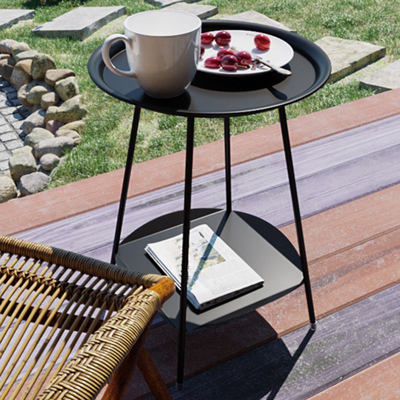 Bandeja de metal Topla superior Tabla de extremo 4 Piernas de doble mesa de rincón de nivel