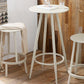 1/2/3 Pieces Industrial Round Bar Table Set Iron Bistro Set with Footrest