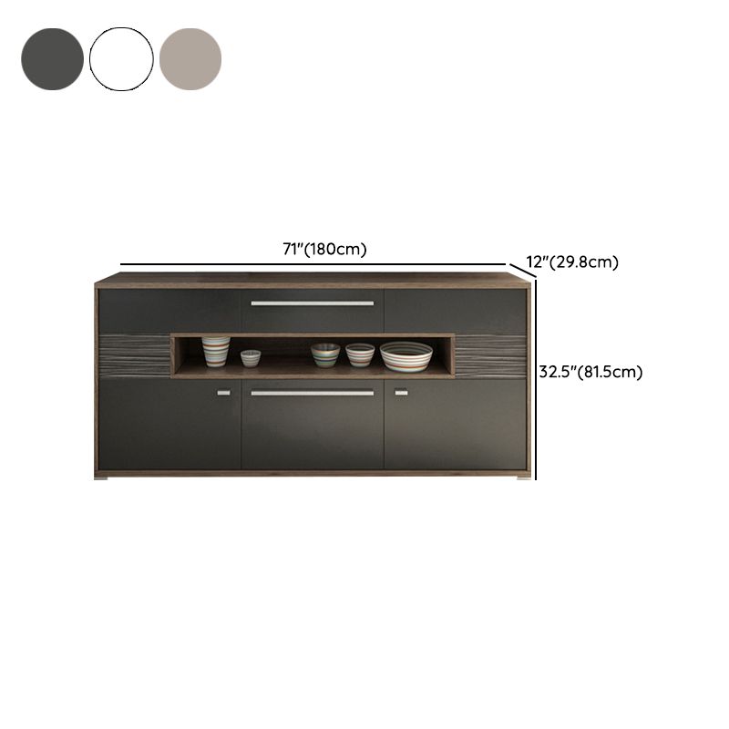 Modernism Wood Sideboard Table Open Storage Server for Living Room Clearhalo 'buffet_sideboard' 'Buffets & Sideboards' 'furn' 'furn_buffet_sideboard' 'Furniture' 'Kitchen & Dining Furniture' 1200x1200_9d717992-07b6-439b-bf2b-6b746e77827c