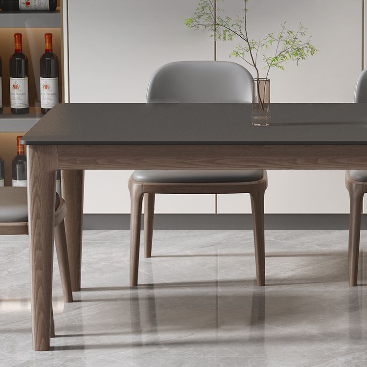 Modern Stone Rectangle Dining Table Wood Legs for Dining Room Clearhalo 'Dining Tables & Seating' 'Dining Tables' 'dining_table' 'furn' 'furn_dining_table' 'Furniture' 'Kitchen & Dining Furniture' 1200x1200_9d718db9-e531-4a47-883a-a3e836a58b64