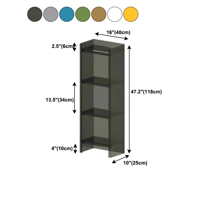 4/5-Shelf Glam Vertical Acrylic Standard Bookshelf Closed Back Bookshelf Clearhalo 'Bookcases' 'furn' 'furn_bookcases' 'Furniture' 'furniture_bookcases' 'kitchen' 'kitchen_bookcases' 'Living Room Furniture' 'Office Furniture' 1200x1200_9d7431ef-a95d-4f80-a109-497fa456e81f