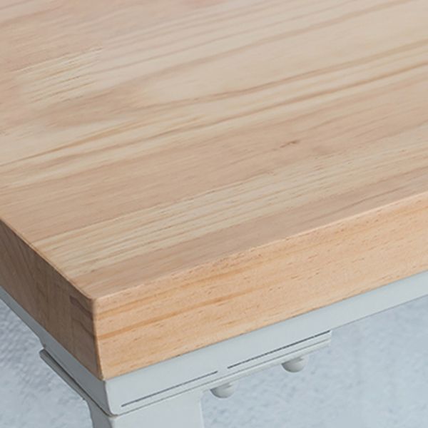 Moderner Bartisch aus massivem Holz mit rechteckigem Bockgestell für die Küche und das Esszimmer
