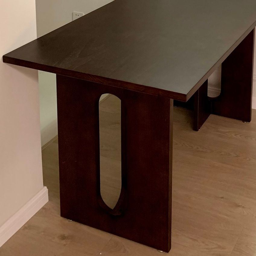 Rectangle Wood Color Dining Table Solid Wood Table Simplicity with Double Pedestal Clearhalo ' dining_table' 'Dining Tables & Seating' 'Dining Tables' 'furn' 'furn_dining_table' 'Furniture' 'furniture_dining_table' 'Kitchen & Dining Furniture' 'kitchen&dining_furn' 'kitchen' 'kitchen_dining_table' 1200x1200_9d754cb2-0543-4e11-83c7-e5c4b2a2a20a