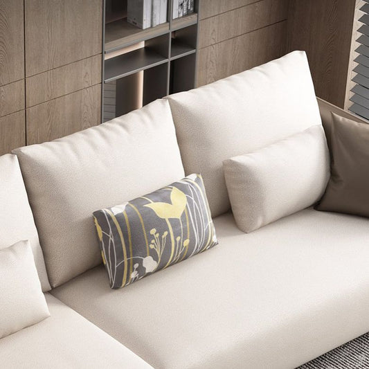 Square Arm Modular Settee Furniture Loveseat with Pillows Ivory Sofa and Chaise Clearhalo 'furn' 'furn_sectionals' 'Furniture' 'furniture_sectionals' 'Living Room Furniture' 'Sectionals' 1200x1200_9d762af0-da11-41db-a41d-895203947c45