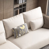 Square Arm Modular Settee Furniture Loveseat with Pillows Ivory Sofa and Chaise Clearhalo 'furn' 'furn_sectionals' 'Furniture' 'furniture_sectionals' 'Living Room Furniture' 'Sectionals' 1200x1200_9d762af0-da11-41db-a41d-895203947c45