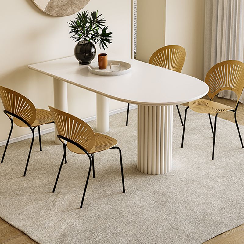 White Modern Dining Table Sintered Stone Dinner Table for Dining Room