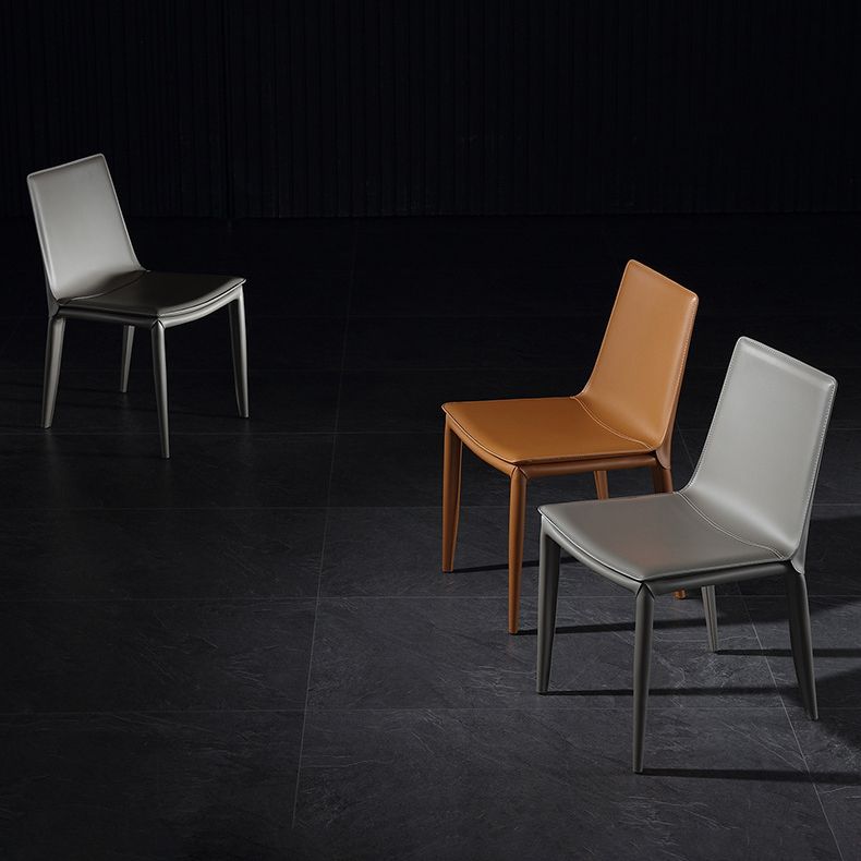 Leather Contemporary Modern Indoor-Outdoor Side Chair Solid Back Chair Clearhalo 'Dining Chairs' 'Dining Tables & Seating' 'dining_chair' 'furn' 'furn_dining_chair' 'Furniture' 'furniture_dining_chair' 'Kitchen & Dining Furniture' 1200x1200_9d7a9b1e-8c81-4ecb-aee9-c51951ace957