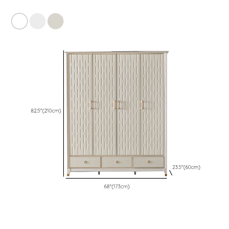 Solid Wood Wardrobe Cabinet French Country White Wardrobe Armoire