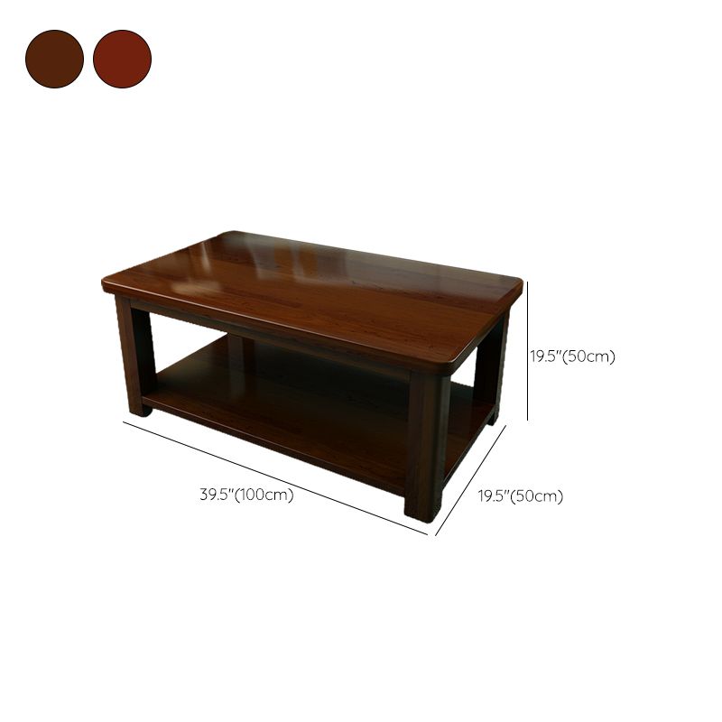 Contemporary Solid Wood Coffee Table Rectangle 4 Legs Coffee Cocktail Table Clearhalo 'Coffee & Accent Tables' 'Coffee Tables' 'coffee_tables' 'furn' 'furn_coffee_tables' 'Furniture' 'Living Room Furniture' 1200x1200_9d7b67de-7923-4e80-96f0-c60ccbea82ad