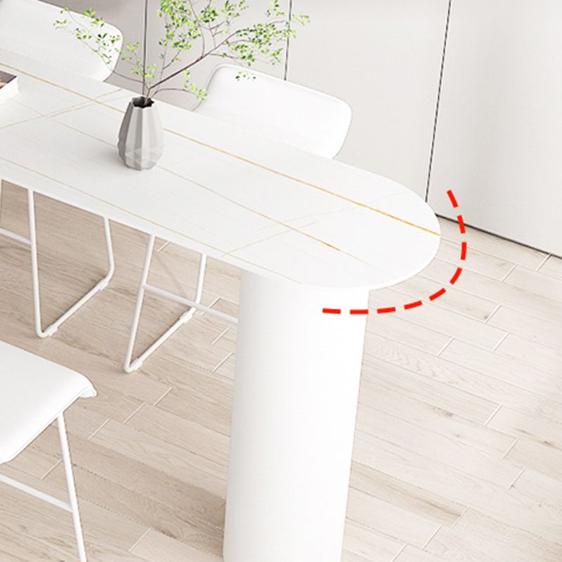 Stone Modern Indoor Bistro Bar Table Double Pedestal Bar Height Cocktail Table Clearhalo 'Bar Furniture' 'Bar Tables' 'bar_tables' 'Furniture' 'furniture_bar_tables' 'Kitchen & Dining Furniture' 'kitchen&dining_furn' 'kitchen' 1200x1200_9d7c1205-8aa3-40b7-8ba5-4e8db99f3996