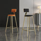 Nordic Armless Backrest Counter Stool Steel Cafe Bar Stool with Velvet Cushion and Pedal Clearhalo 'Bar Furniture' 'Bar Stools' 'bar_stools' 'furn' 'furn_bar_stools' 'Furniture' 'furniture_bar_stools' 'Kitchen & Dining Furniture' 1200x1200_9d7f41da-4252-4caa-89ff-5088f8853132